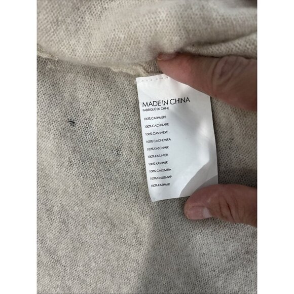 Club Monaco Cashmere Cardigan Womens S Oatmeal Drape Open Front Cozy Lightweight - Picture 5 of 9